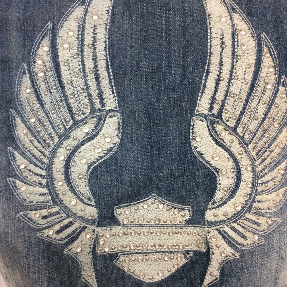 Harley Davidson Medium Denim Vest - Picture 8 of 16
